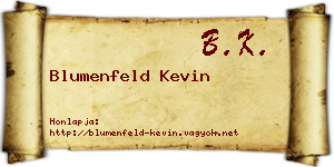 Blumenfeld Kevin névjegykártya